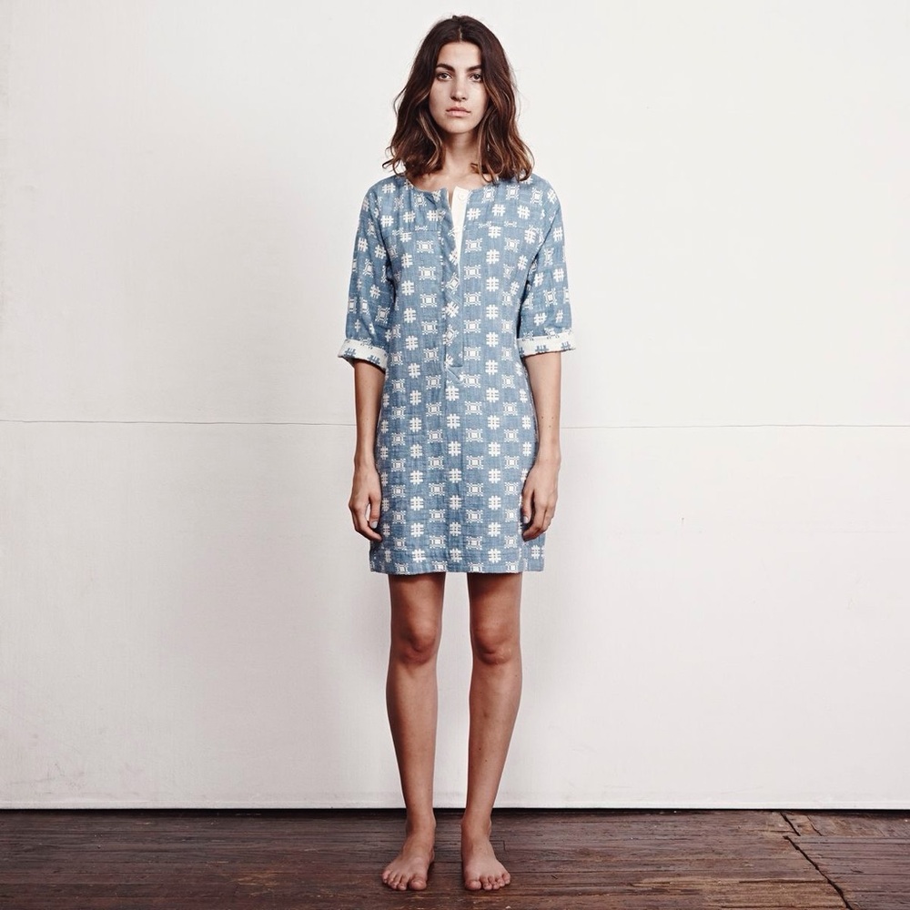 • ace&jig • Ecolier Dress in Denim Mosaic